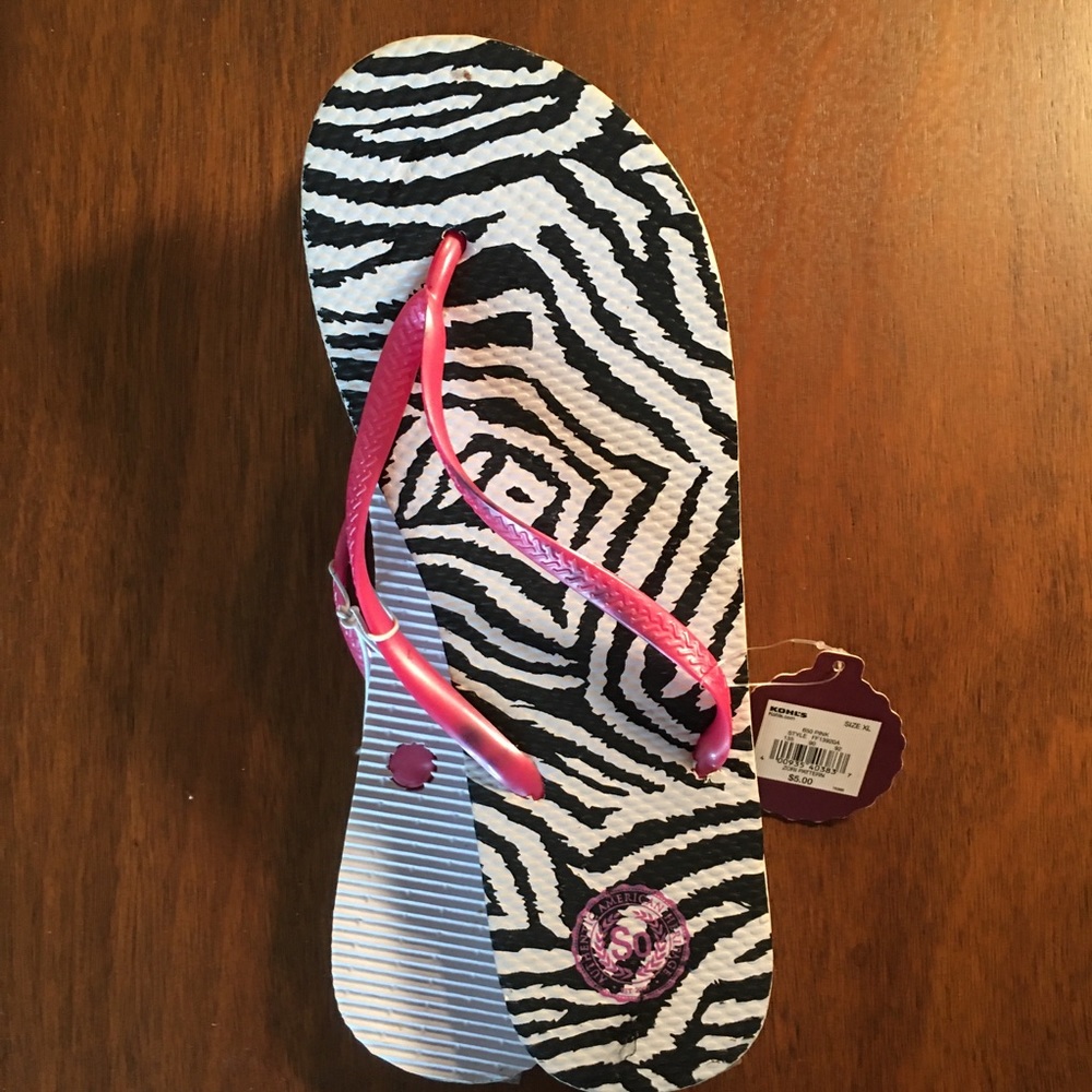 Zebra flip flops